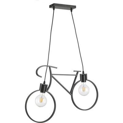 Luminária de suspensão para bicicleta ONLI - Preta, 2 E27, 67x44cm Luminária de suspensão para bicicleta ONLI - Preta, 2 E27, 67x44cm