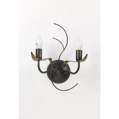 Applique Bugia 2 Luci Marrone/Oro - Applique Applique Bugia 2 Luci Marrone/Oro - Applique