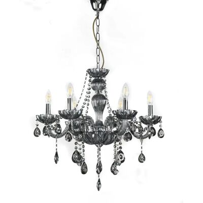 Lustre Teodoro à 6 bras de Onli Lighting - Verre, Cristal, Or - Publicité Lustre Teodoro à 6 bras de Onli Lighting - Verre, Cristal, Or - Publicité