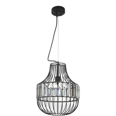 Lustre en métal noir et cristaux Cloe Onli - Publicité Lustre en métal noir et cristaux Cloe Onli - Publicité