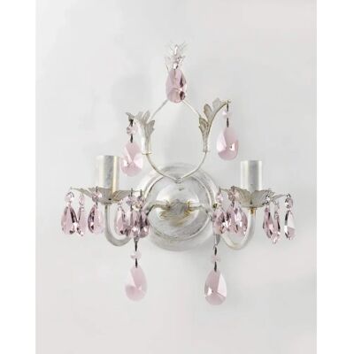 Onli Lighting Kate 2 Light Candle Wandlampe - Elfenbein Rosa Tropfen Onli Lighting Kate 2 Light Candle Wandlampe - Elfenbein Rosa Tropfen