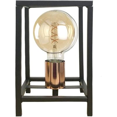 Lâmpada de Mesa Floki Box Frame da Onli Lighting - Preto & Cobre Lâmpada de Mesa Floki Box Frame da Onli Lighting - Preto & Cobre