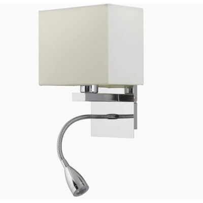 Onli Lighting Onli Luce da lettura LED per letto - Cromo - Ombra quadrata Onli Lighting Onli Luce da lettura LED per letto - Cromo - Ombra quadrata