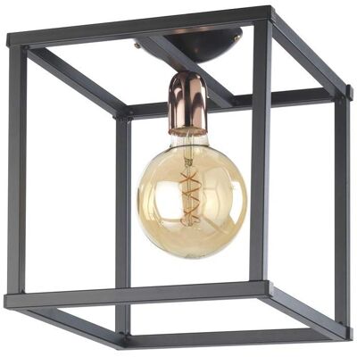 Onli Lighting Floki Box Lámpara de Techo Semi Empotrada - Negro, Cobre, E27, Regulable Onli Lighting Floki Box Lámpara de Techo Semi Empotrada - Negro, Cobre, E27, Regulable