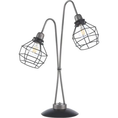 Lampe Industrielle Métallique à Deux Lumières 'Grid' d'Onli - Éclairage & Décoration Lampe Industrielle Métallique à Deux Lumières 'Grid' d'Onli - Éclairage & Décoration