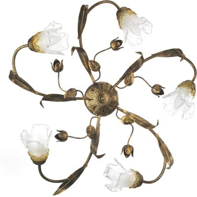 Onli Lighting Arianna 5 Light Flower Multi Arm Semi Flush Ceiling Lamp - Deckenleuchte Onli Lighting Arianna 5 Light Flower Multi Arm Semi Flush Ceiling Lamp - Deckenleuchte