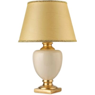 Euluna Mozart Ivoor/Goud Tafellamp - Keramiek & Stof, E27, 75cm Euluna Mozart Ivoor/Goud Tafellamp - Keramiek & Stof, E27, 75cm