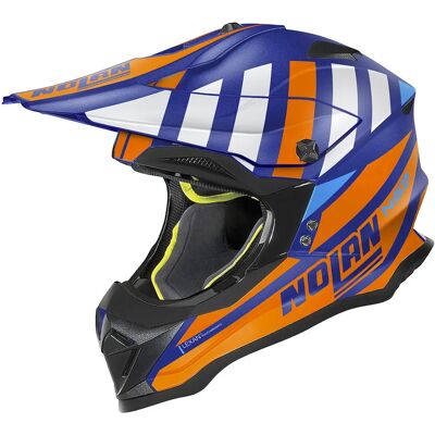 Casco da Motocross Nolan N53 Cliffjumper - Unisex Blu Arancione Casco da Motocross Nolan N53 Cliffjumper - Unisex Blu Arancione