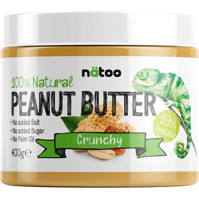Natoo 100% Natural Peanut Butter Crunchy 400g - Burro di arachidi Natoo 100% Natural Peanut Butter Crunchy 400g - Burro di arachidi