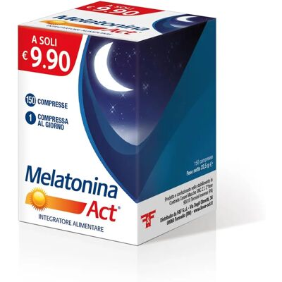 F&f Srl Melatonina Act 1mg - Supporto al sonno - 150 Compresse F&f Srl Melatonina Act 1mg - Supporto al sonno - 150 Compresse