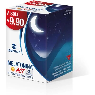 F&f Srl Melatonina Act 1mg +3 Complex - Integratore sonno 120 Compresse F&f Srl Melatonina Act 1mg +3 Complex - Integratore sonno 120 Compresse