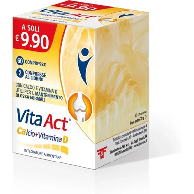 F&F Vita Act Calcio + Vitamina D - Integratore alimentare per ossa e denti F&F Vita Act Calcio + Vitamina D - Integratore alimentare per ossa e denti