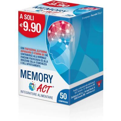 F&F Memory Act - Supporta le Funzioni Cognitive - 50 Compresse F&F Memory Act - Supporta le Funzioni Cognitive - 50 Compresse