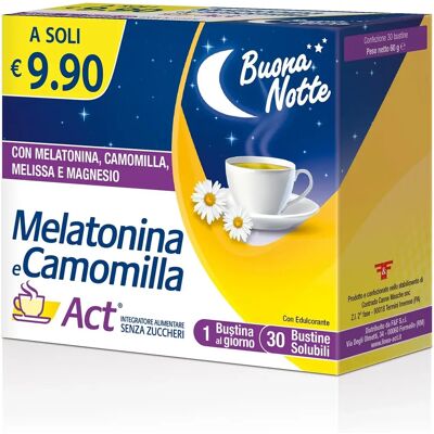 F&F Srl Melatonina Camomilla Supporto Sonno - Integratore Alimentare F&F Srl Melatonina Camomilla Supporto Sonno - Integratore Alimentare