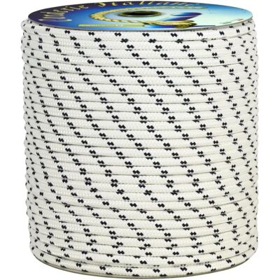 CORDERIE ITALIANE 006006046 Nautisch Touw - 10mm x 100m, Wit met Blauwe Markering CORDERIE ITALIANE 006006046 Nautisch Touw - 10mm x 100m, Wit met Blauwe Markering