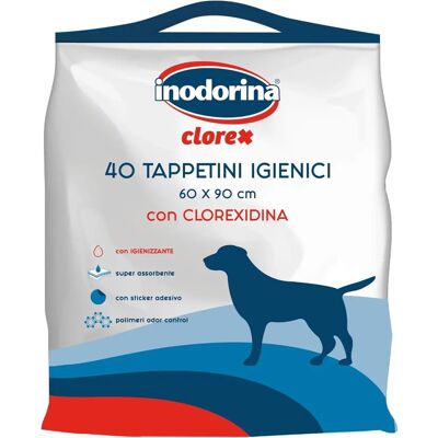 Tapetes higiénicos para perros Inodorina con Clorexidina - 60x90 cm 40 uds Tapetes higiénicos para perros Inodorina con Clorexidina - 60x90 cm 40 uds