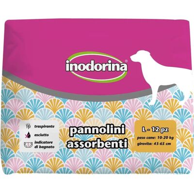 Inodorina Disposable Nappies - Large 12 Units Inodorina Disposable Nappies - Large 12 Units
