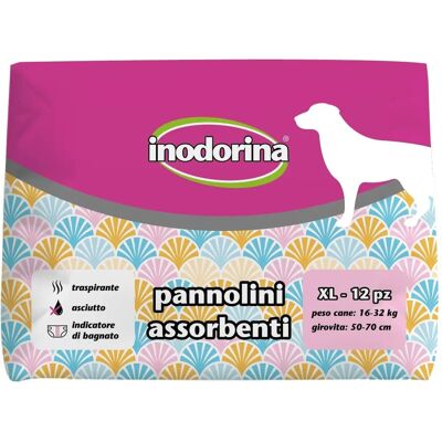 Inodorina XL Disposable Dog and Cat Diapers - 50 + 70 cm, 12 Units Inodorina XL Disposable Dog and Cat Diapers - 50 + 70 cm, 12 Units