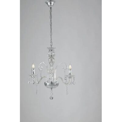 Luce Ambiente e Design 3 Light Crystal Chrome Chandelier Luce Ambiente e Design 3 Light Crystal Chrome Chandelier