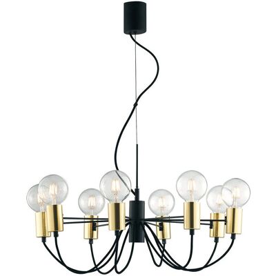 Fan Europe Axon 8-Arm Ceiling Pendant - Black, Gold - Ceiling Light Fan Europe Axon 8-Arm Ceiling Pendant - Black, Gold - Ceiling Light