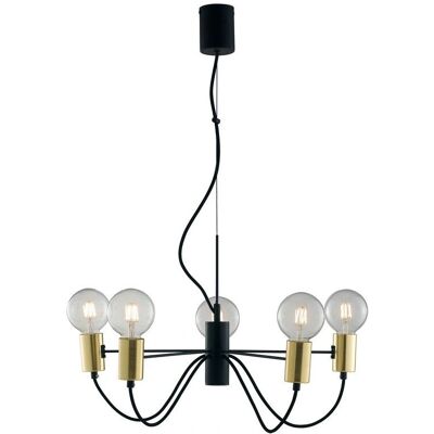 Fan Europe Axon 5 Arm Ceiling Pendant - Black, Gold - Ceiling Pendant Fan Europe Axon 5 Arm Ceiling Pendant - Black, Gold - Ceiling Pendant