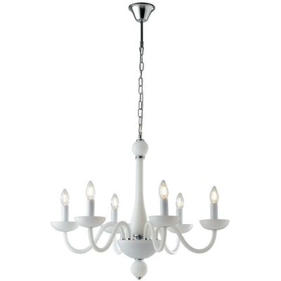 Lampadario 6 luci ALFIERE - Bianco - Vetro - IP20 Lampadario 6 luci ALFIERE - Bianco - Vetro - IP20