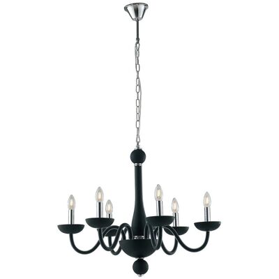 Fan Europe ALFIERE 6 Light Chandeliers Black - Chandelier Fan Europe ALFIERE 6 Light Chandeliers Black - Chandelier