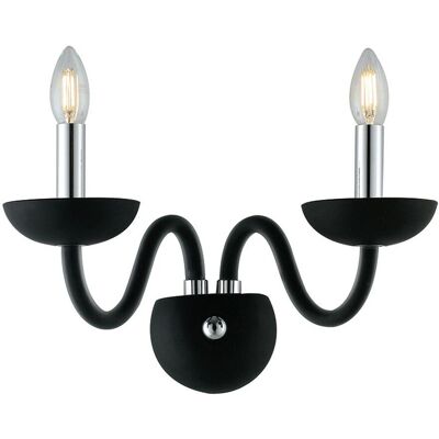 Fan Europe ALFIERE Twin 2 Light Candle Wall Light Black - Wall Light Fan Europe ALFIERE Twin 2 Light Candle Wall Light Black - Wall Light