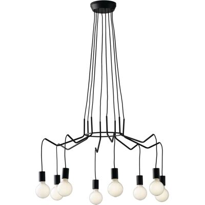 Fan Europe Habitat Pendant Light - Black - E27 - 8 Light, 120cm Fan Europe Habitat Pendant Light - Black - E27 - 8 Light, 120cm