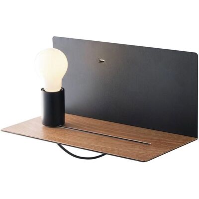 Fan Europe Lighting Flash - Lámpara de Pared con USB - Negro - Madera - E27 - Lámpara de Pared Fan Europe Lighting Flash - Lámpara de Pared con USB - Negro - Madera - E27 - Lámpara de Pared