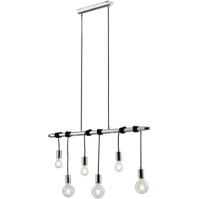 Fan Europe Admiral 6-Light Chrome-Black Ceiling Pendant Fan Europe Admiral 6-Light Chrome-Black Ceiling Pendant