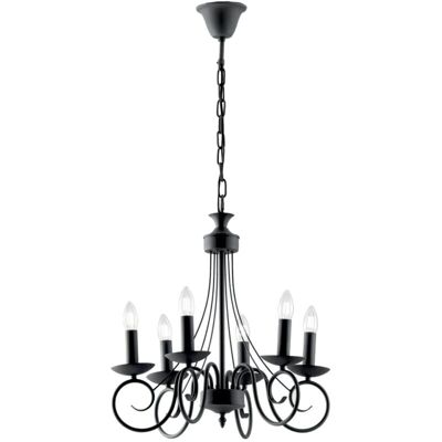 Luce Ambiente e Design BEATRICE 6 Light Chandeliers Anthracite - Chandelier Luce Ambiente e Design BEATRICE 6 Light Chandeliers Anthracite - Chandelier