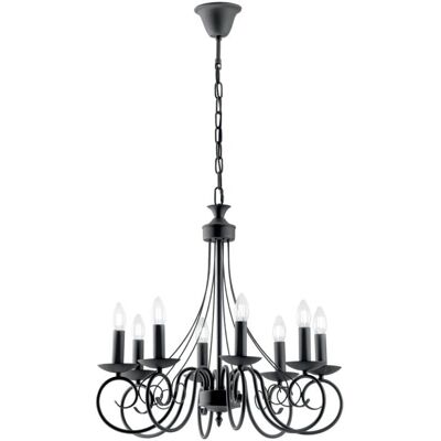 Lampadario BEATRICE 8 Luci Antracite Lampadario BEATRICE 8 Luci Antracite