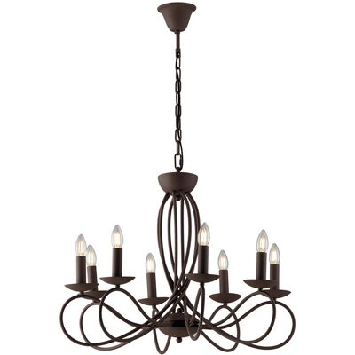Fan Europe GINEVRA 8 Lampadario Corten - Illuminazione Fan Europe GINEVRA 8 Lampadario Corten - Illuminazione