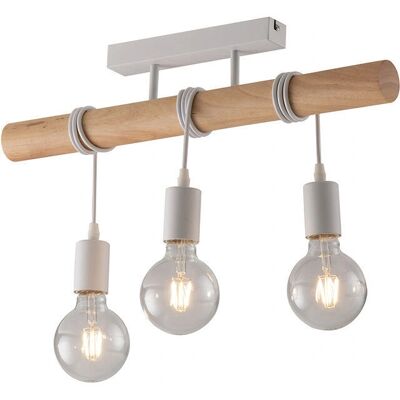Fan Europe Arizona Pine White Ceiling Light - E27, 25cm Fan Europe Arizona Pine White Ceiling Light - E27, 25cm