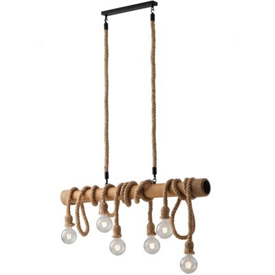 Fan Europe Rope Pendant Light - Wood Finish - E27 Fan Europe Rope Pendant Light - Wood Finish - E27