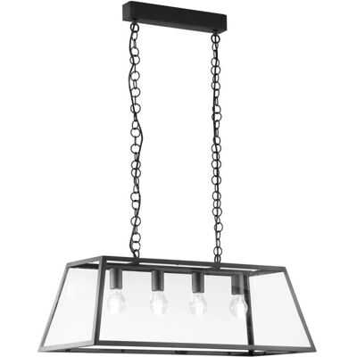 Fan Europe Lexington - Bar Lantern Ceiling Pendant - Black - E27 Fan Europe Lexington - Bar Lantern Ceiling Pendant - Black - E27
