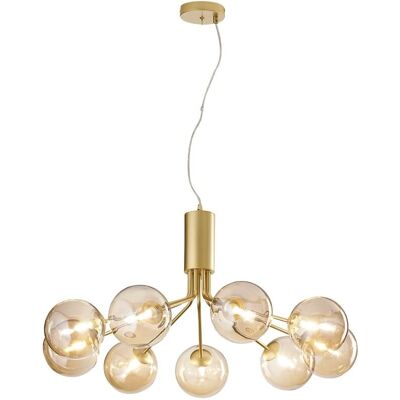 Fan Europe Honey Mehrarmiger Deckenleuchte - Messing Satin mit Champagner-Diffusoren - G9 Fan Europe Honey Mehrarmiger Deckenleuchte - Messing Satin mit Champagner-Diffusoren - G9