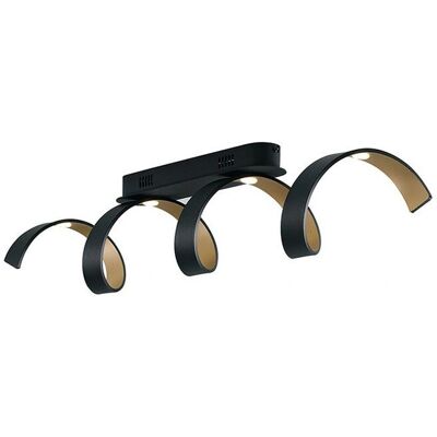 Fan Europe HELIX LED Swirl Semi Flush Light - Black, Gold - LED, 1600lm, 3000K Fan Europe HELIX LED Swirl Semi Flush Light - Black, Gold - LED, 1600lm, 3000K