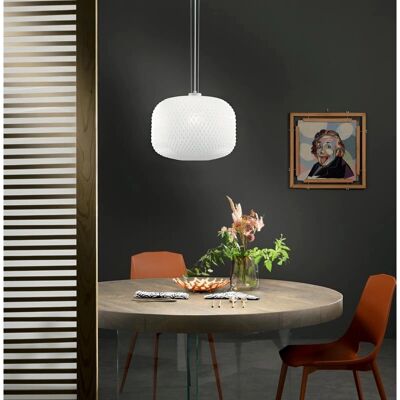 Luce Ambiente e Design Ashford Lampada Sospensione - Bianco Cristallo 150x40cm Luce Ambiente e Design Ashford Lampada Sospensione - Bianco Cristallo 150x40cm