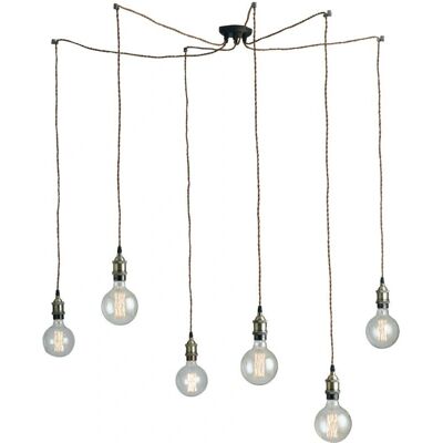 Fan Europe Lighting GROOVE 6 Light Cluster Pendelleuchte Kupfer - 250cm Fan Europe Lighting GROOVE 6 Light Cluster Pendelleuchte Kupfer - 250cm