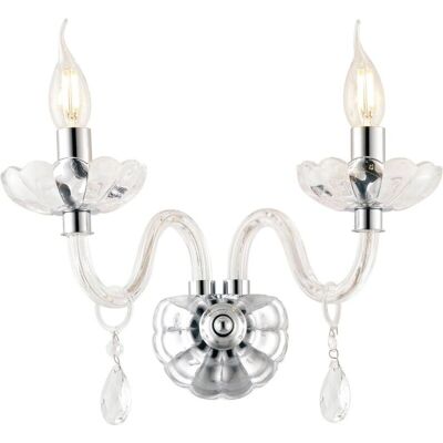 Fan Europe Lighting RIFLESSO Twin 2 Light Candle Wall Light Chrome - Wall Light Fan Europe Lighting RIFLESSO Twin 2 Light Candle Wall Light Chrome - Wall Light