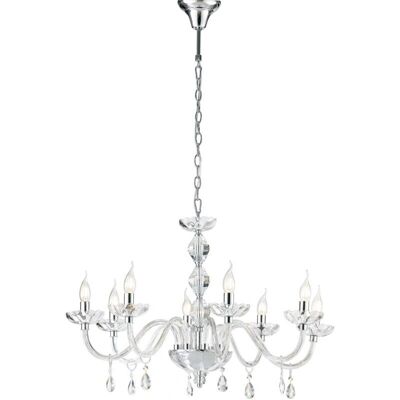 Fan Europe RIFLESSO 8 Light Chrome Crystal Chandelier Fan Europe RIFLESSO 8 Light Chrome Crystal Chandelier