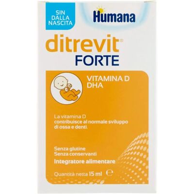 Humana Italia Ditrevit Forte - Gocce di Vitamina D e DHA - 15ml - Supporta Ossa e Cervello Humana Italia Ditrevit Forte - Gocce di Vitamina D e DHA - 15ml - Supporta Ossa e Cervello