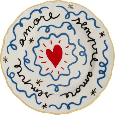 Bitossi Home - Piatto in ceramica multicolore 16,5cm - Ispirato agli artisti - Assiette à mignardises - Heart Bitossi Home - Piatto in ceramica multicolore 16,5cm - Ispirato agli artisti - Assiette à mignardises - Heart