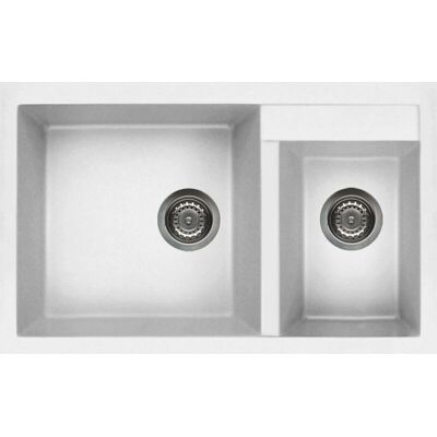 Évier Double Elleci Quadra 440 Bianco Granitek - Cuisine - Publicité Évier Double Elleci Quadra 440 Bianco Granitek - Cuisine - Publicité