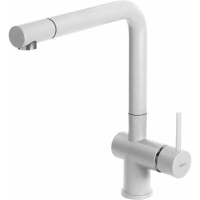 Elleci Stream Blanc - Robinet de cuisine monocommande - Design haut - Publicité Elleci Stream Blanc - Robinet de cuisine monocommande - Design haut - Publicité