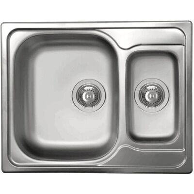 Elleci Lix250sac Graue rechteckige Edelstahlspüle - 2 Becken Elleci Lix250sac Graue rechteckige Edelstahlspüle - 2 Becken