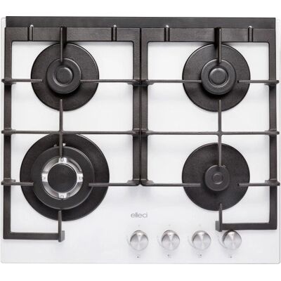 ELLECI PKCQ60296WS Linea Quadro Piano cottura a gas 60 cm Vetro temperato Bianco ELLECI PKCQ60296WS Linea Quadro Piano cottura a gas 60 cm Vetro temperato Bianco
