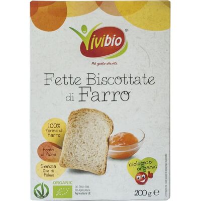 Vivibio Fette Biscottate di Farro Integrale 200g - Biscuit Vivibio Fette Biscottate di Farro Integrale 200g - Biscuit